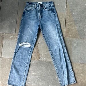 Pistola Blue Straight Leg Distressed Jeans